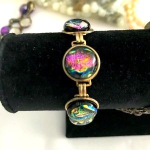 Magical Pink Fused Glass Bracelet 💕